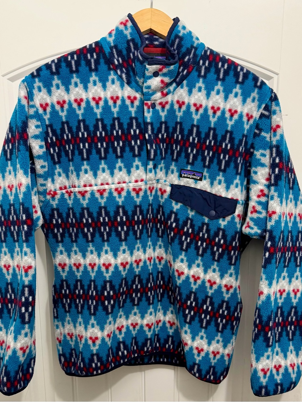 Patagonia Men’s Synchilla Snap T Fleece, Small, Wild Desert Aztec Blue, 25450